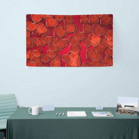 Hintergrund der roten Herzen oder Hintergrund Banner (Messeveranstaltung)