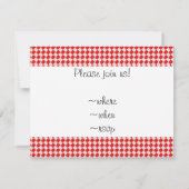 Hintergrund der roten karierten Picnic-Tablette Einladung (Rückseite)