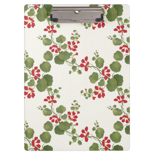 Hintergrund der Roten Nasturtiumcreme Klemmbrett (Vorderseite)