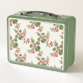 Hintergrund der Roten Nasturtiumcreme Metall Brotdose (Rückseite)