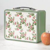 Hintergrund der Roten Nasturtiumcreme Metall Brotdose (Beispiel)