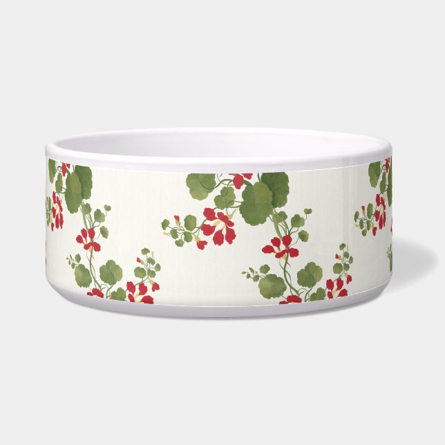 Hintergrund der Roten Nasturtiumcreme Napf (Vorderseite)