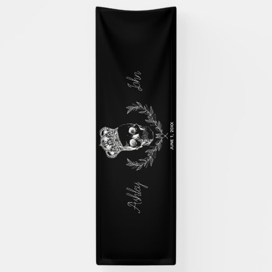 Hintergrund der Royal Skull Hochzeit Banner (Vertikal)
