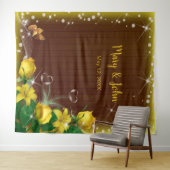 Hintergrund der rustikalen, dunkelholzgelben Blume Wandteppich (Beispiel (Horizontal))