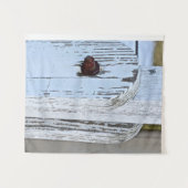 Hintergrund der rustikalen weißen Holzfotografie Wandteppich (Vorderseite (Horizontal))