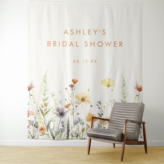 Hintergrund der rustikalen Wildblume Brautparty Wandteppich (Beispiel)