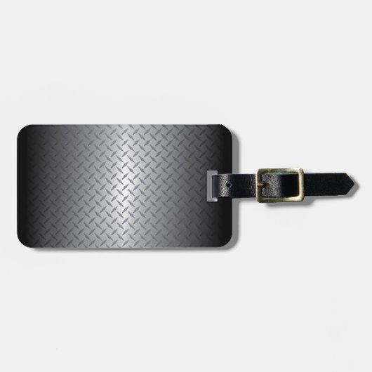 Hintergrund der schwarz-glänzenden Stahltafel Gepäckanhänger (Vorderseite horizontal)