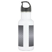 Hintergrund der schwarz-glänzenden Stahltafel Trinkflasche (Rückseite)
