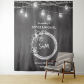 Hintergrund der Schwarz-weißen Kopfzeile des Fotos Wandteppich (Beispiel)