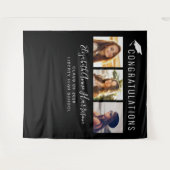 Hintergrund der schwarzen Foto-Abschlussdiskussion Wandteppich (Vorderseite (Horizontal))