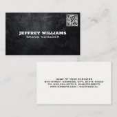 Hintergrund der Schwarzen Textur | QR Code Busines Visitenkarte (Vorne/Hinten)
