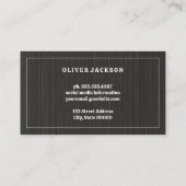 Hintergrund der Schwarzen Textur | Weiße Grenze Visitenkarte (Rückseite)