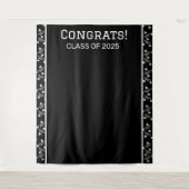Hintergrund der schwarzen und weißen Absolventen Wandteppich (Vorderseite)