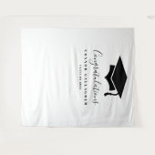 Hintergrund der schwarzen und weißen Absolventen Wandteppich (Vorderseite (Horizontal))