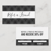 Hintergrund der Schwarzen Upholsterie Empfehlungskarte (Vorne/Hinten)