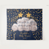 Hintergrund der Shooting Star Twin Baby Dusche Wandteppich (Vorderseite (Horizontal))