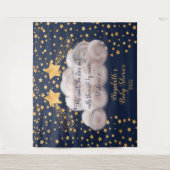 Hintergrund der Shooting Star Twin Baby Dusche Wandteppich (Vorderseite)