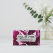 Hintergrund der silberfarbenen Blume Visitenkarte (Stehend Vorderseite)