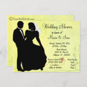 Hintergrund der Silhouette und des Groom Spring Einladungspostkarte (Vorne/Hinten)