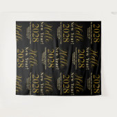 Hintergrund der Silvesterschwarzen Typografie Wandteppich (Vorderseite (Horizontal))