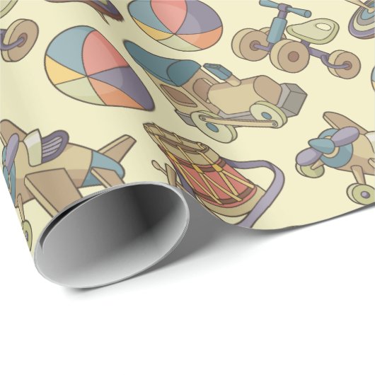 Hintergrund der Spielzeugsymbole Geschenkpapier (Rolleneckpunkt)