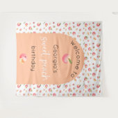 Hintergrund der Sweet Peach Birthday Tapestation Wandteppich (Vorderseite (Horizontal))