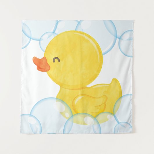 Hintergrund der Tapisserie "Watercolor Rubber Duck Wandteppich (Vorderseite)
