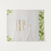 Hintergrund der Taufe der Mädchen | Marble Gold Cr Wandteppich (Vorderseite (Horizontal))