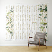 Hintergrund der Taufe mit weißer Blüte Wandteppich (Beispiel (Horizontal))