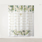 Hintergrund der Taufe mit weißer Blüte Wandteppich (Vorderseite)