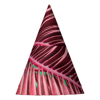 Hintergrund der tropisch-rosa Palm-Blätter Partyhütchen