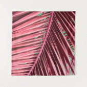 Hintergrund der tropisch-rosa Palm-Blätter Wandteppich (Vorderseite (Horizontal))