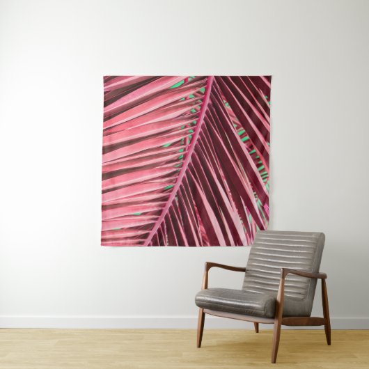 Hintergrund der tropisch-rosa Palm-Blätter Wandteppich (Beispiel (Horizontal))