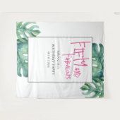 Hintergrund der tropischen 50. Geburtstagsparty Wandteppich (Vorderseite (Horizontal))