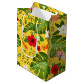 Hintergrund der tropischen Blume 10 Mittlere Geschenktüte (Vorderseite Schrägansicht)