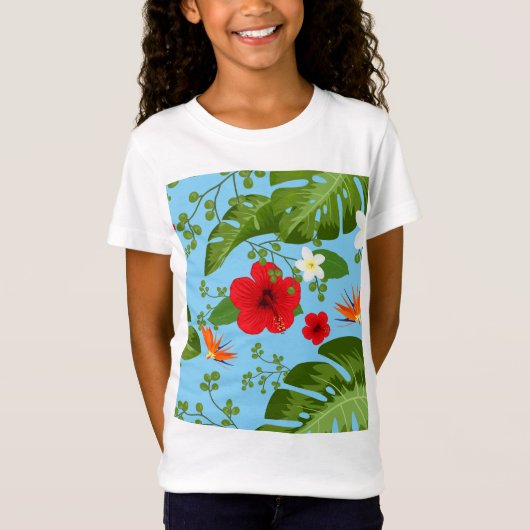 Hintergrund der tropischen Blume 12 T-Shirt (Vorderseite)