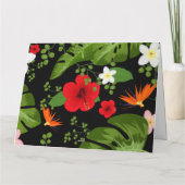 Hintergrund der tropischen Blume 4 Dankeskarte (Rückseite)