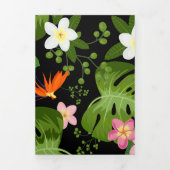 Hintergrund der tropischen Blume 4 Dreifach Gefaltete Urlaubskarte (Cover)