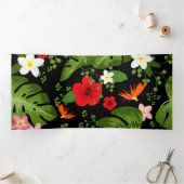 Hintergrund der tropischen Blume 4 Dreifach Gefaltete Urlaubskarte (Innenseite)