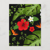 Hintergrund der tropischen Blume 4 Feiertagspostkarte (Vorderseite)