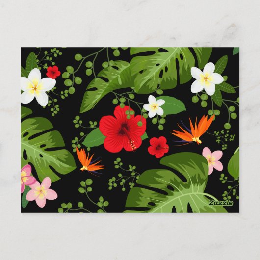 Hintergrund der tropischen Blume 4 Postkarte (Rückseite)
