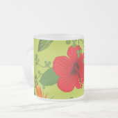 Hintergrund der tropischen Blume 6 Mattglastasse (Vorderseite Links)