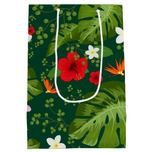 Hintergrund der tropischen Blume 8 Mittlere Geschenktüte (Rückseite)