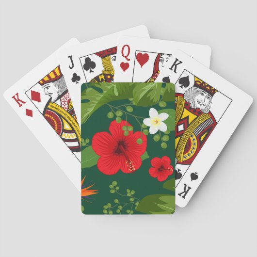 Hintergrund der tropischen Blume 8 Spielkarten (Rückseite)