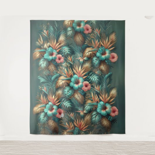 Hintergrund der tropischen Elegance Hochzeit Wandteppich (Vorderseite)