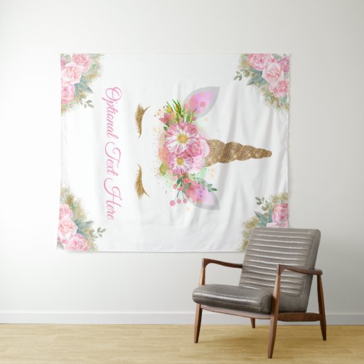 Hintergrund der Unicorn-Babydusche Wandteppich (Beispiel (Horizontal))