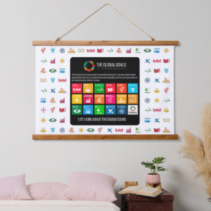 Hintergrund der Veranstaltung SDG Mauer Kunst für Wandteppich Mit Holzrahmen