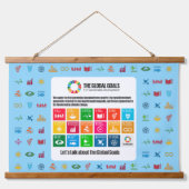 Hintergrund der Veranstaltung SDG Mauer Kunst für Wandteppich Mit Holzrahmen (Vorderseite)