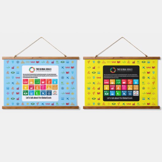 Hintergrund der Veranstaltung SDG Mauer Kunst für Wandteppich Mit Holzrahmen (Doppelt)