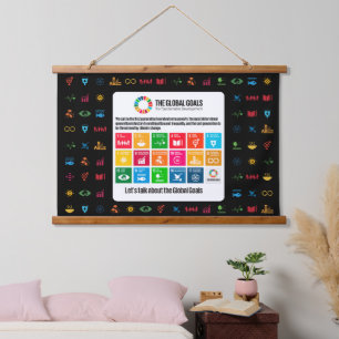 Hintergrund der Veranstaltung SDG Mauer Kunst für Wandteppich Mit Holzrahmen